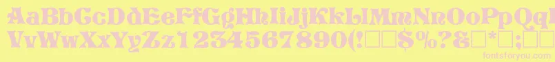 VivianRegular-fontti – vaaleanpunaiset fontit keltaisella taustalla