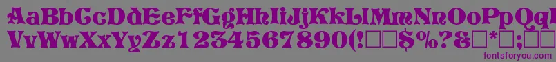 フォントVivianRegular – 紫色のフォント、灰色の背景