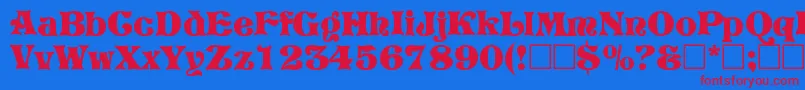 VivianRegular Font – Red Fonts on Blue Background