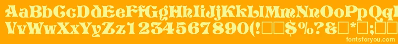 VivianRegular-Schriftart – Gelbe Schriften auf orangefarbenem Hintergrund