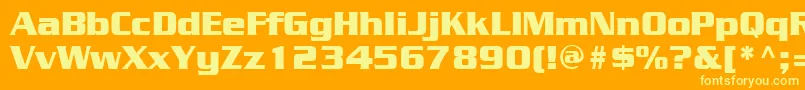 JuliusblackRegular-Schriftart – Gelbe Schriften auf orangefarbenem Hintergrund