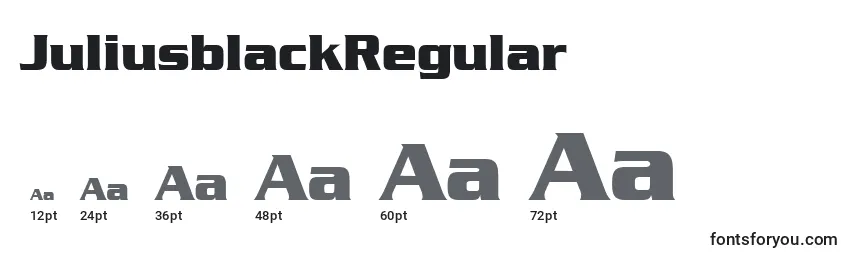 Размеры шрифта JuliusblackRegular
