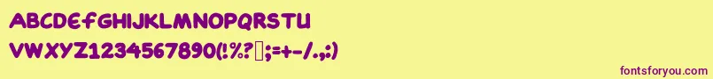 Więcej informacji o czcionce BloonBold Czcionka BloonBold – fioletowe czcionki na żółtym tle