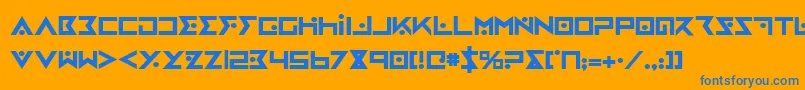 フォントIronCobraBold – オレンジの背景に青い文字