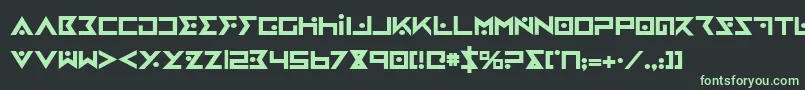 フォントIronCobraBold – 黒い背景に緑の文字