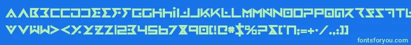 IronCobraBold Font – Green Fonts on Blue Background