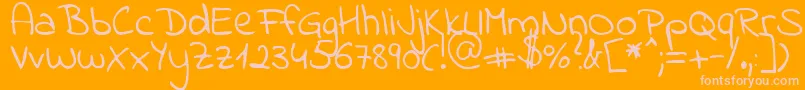 Indieflower Font – Pink Fonts on Orange Background