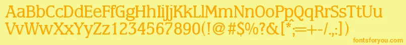 MarburgRegularDb Font – Orange Fonts on Yellow Background