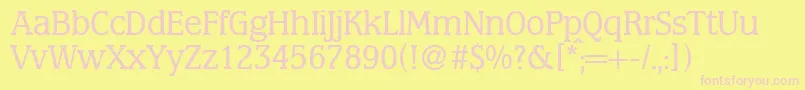 MarburgRegularDb Font – Pink Fonts on Yellow Background