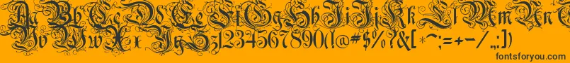 RothenburgDecorative Font – Black Fonts on Orange Background