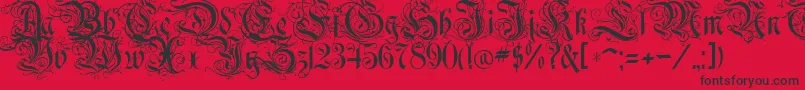 RothenburgDecorative Font – Black Fonts on Red Background