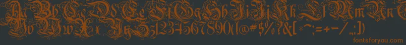 RothenburgDecorative-fontti – ruskeat fontit mustalla taustalla