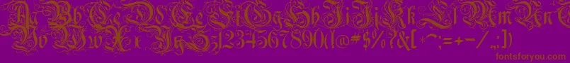 RothenburgDecorative-fontti – ruskeat fontit violetilla taustalla