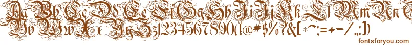 RothenburgDecorative-fontti – ruskeat fontit valkoisella taustalla