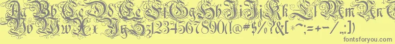 RothenburgDecorative-Schriftart – Graue Schriften auf gelbem Hintergrund