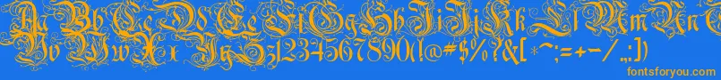 RothenburgDecorative Font – Orange Fonts on Blue Background