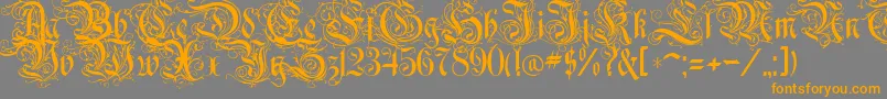 Шрифт RothenburgDecorative – оранжевые шрифты на сером фоне