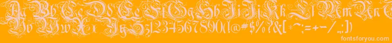 RothenburgDecorative Font – Pink Fonts on Orange Background