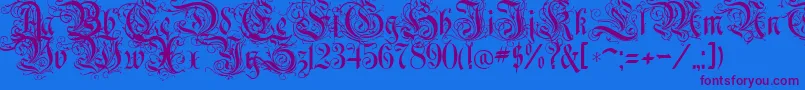 RothenburgDecorative Font – Purple Fonts on Blue Background