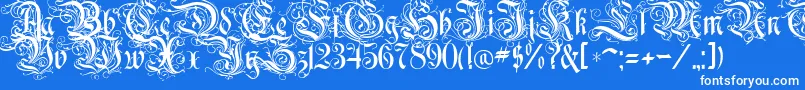 RothenburgDecorative Font – White Fonts on Blue Background