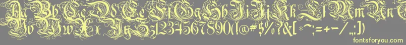 RothenburgDecorative-Schriftart – Gelbe Schriften auf grauem Hintergrund