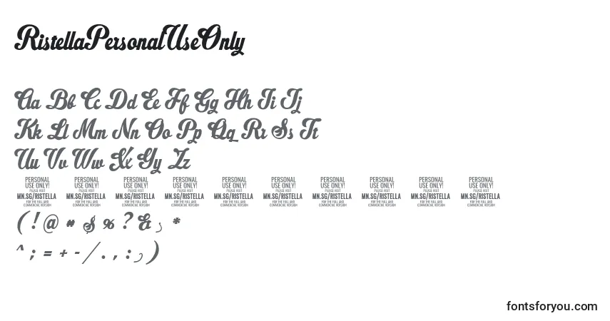 RistellaPersonalUseOnly Font – alphabet, numbers, special characters