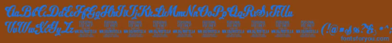 RistellaPersonalUseOnly Font – Blue Fonts on Brown Background