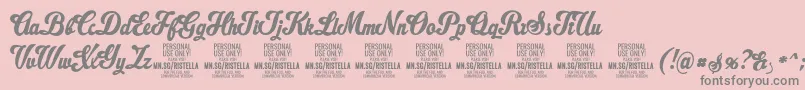 RistellaPersonalUseOnly Font – Gray Fonts on Pink Background