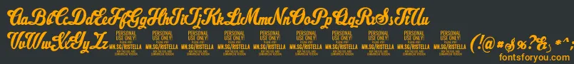 RistellaPersonalUseOnly Font – Orange Fonts on Black Background