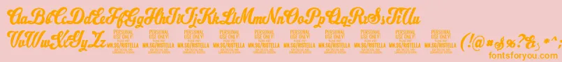 RistellaPersonalUseOnly-Schriftart – Orangefarbene Schriften auf rosa Hintergrund