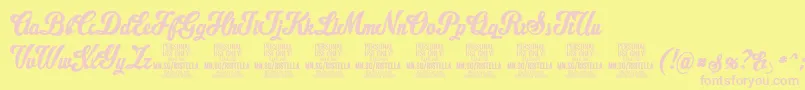 RistellaPersonalUseOnly-Schriftart – Rosa Schriften auf gelbem Hintergrund