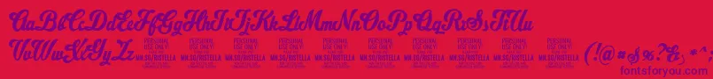 RistellaPersonalUseOnly Font – Purple Fonts on Red Background