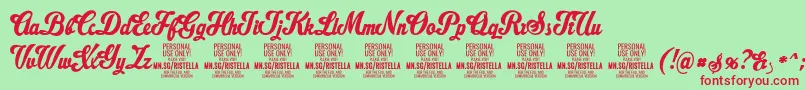RistellaPersonalUseOnly Font – Red Fonts on Green Background