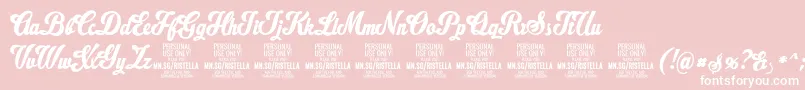 RistellaPersonalUseOnly-Schriftart – Weiße Schriften auf rosa Hintergrund