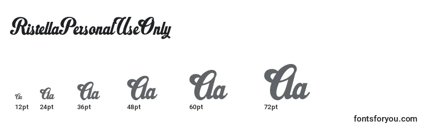 RistellaPersonalUseOnly Font Sizes