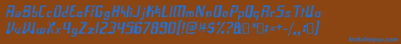 FrakRegular-Schriftart – Blaue Schriften auf braunem Hintergrund