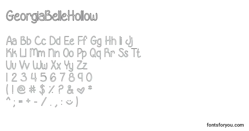 Schriftart GeorgiaBelleHollow – Alphabet, Zahlen, spezielle Symbole