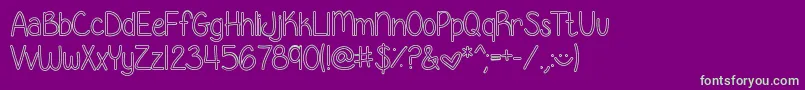 GeorgiaBelleHollow Font – Green Fonts on Purple Background