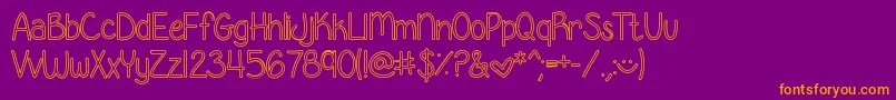 GeorgiaBelleHollow Font – Orange Fonts on Purple Background