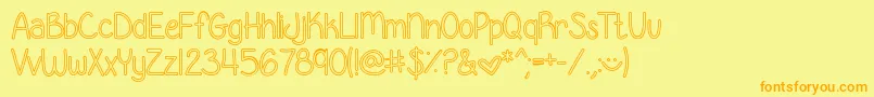 GeorgiaBelleHollow Font – Orange Fonts on Yellow Background