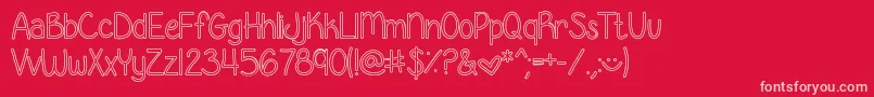 GeorgiaBelleHollow Font – Pink Fonts on Red Background