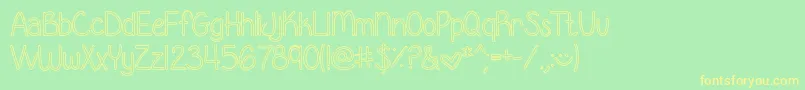 GeorgiaBelleHollow Font – Yellow Fonts on Green Background