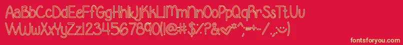 GeorgiaBelleHollow Font – Yellow Fonts on Red Background