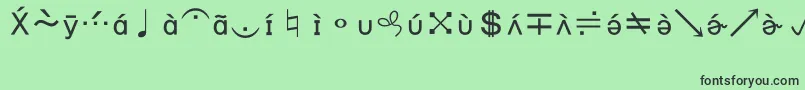 BookshelfSymbol7 Font – Black Fonts on Green Background