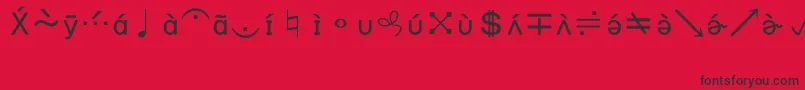 BookshelfSymbol7 Font – Black Fonts on Red Background