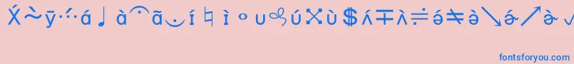 BookshelfSymbol7 Font – Blue Fonts on Pink Background