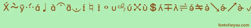 BookshelfSymbol7 Font – Brown Fonts on Green Background