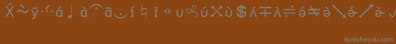 Шрифт BookshelfSymbol7 – серые шрифты на коричневом фоне