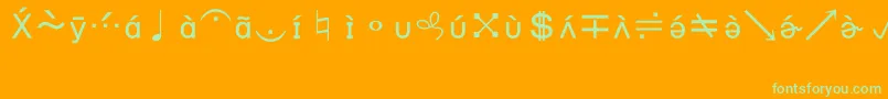 BookshelfSymbol7 Font – Green Fonts on Orange Background