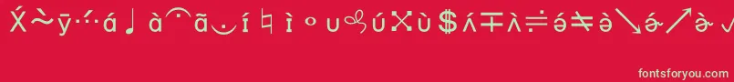Czcionka BookshelfSymbol7 – zielone czcionki na czerwonym tle